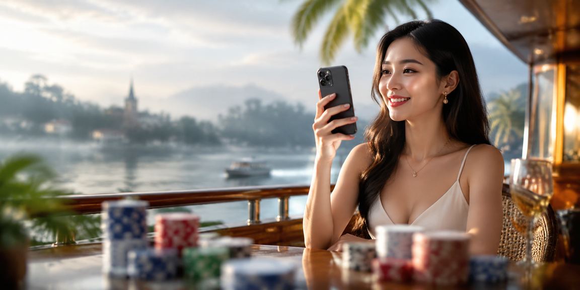 Người dùng Đà Lạt mở casino trên điện thoại bên ly cà phê
